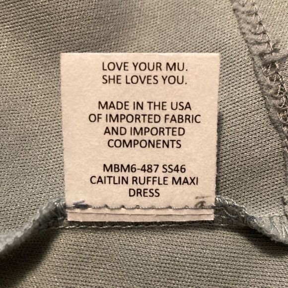 𝅺SHOW Me Your Mumu Caitlin Ruffle Maxi Dress in Silver Sage Crisp Size Small - Picture 11 of 12